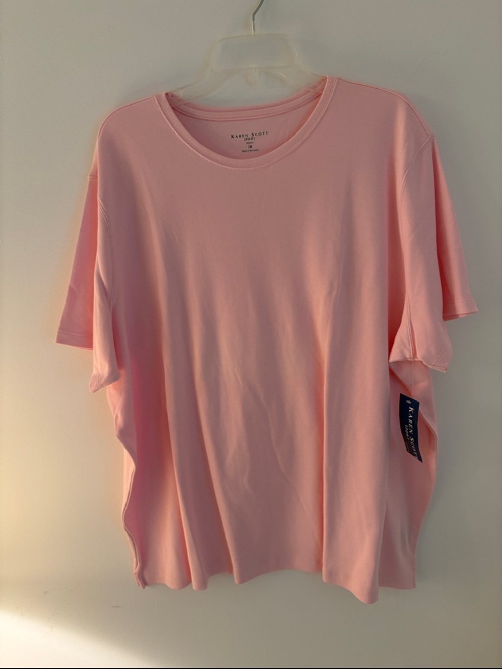 Karen Scott Light Pink Short-Sleeve Crewneck Tee